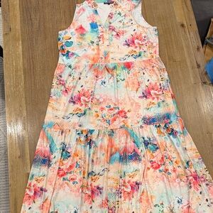 Tolani Kids Floral Dress in Pink and Blue